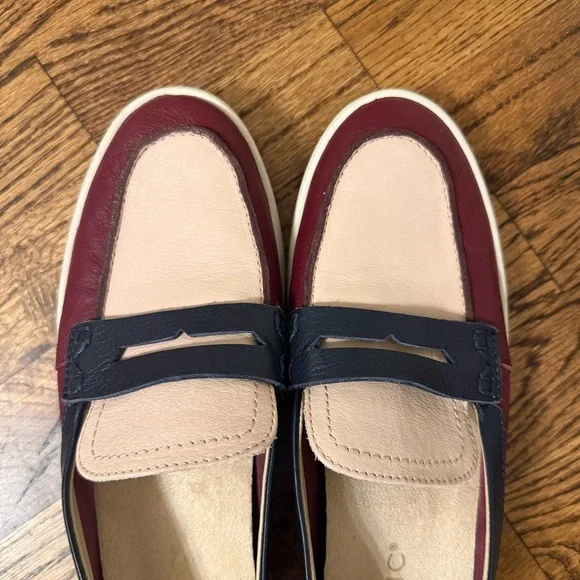 Vionic Uptown Loafer Leather Cherry Jubilee Multicolor Size 8 Packable Like New - Picture 11 of 13